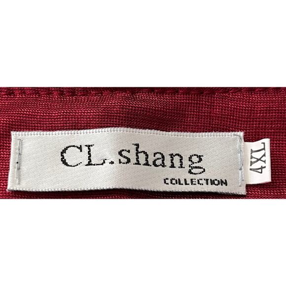CL. SHANG LONG SLEEVE PULL-OVER ROUND NECK BLOUSE, WOMENS, 4XL, RED, DRESSY, BOW - Picture 10 of 10